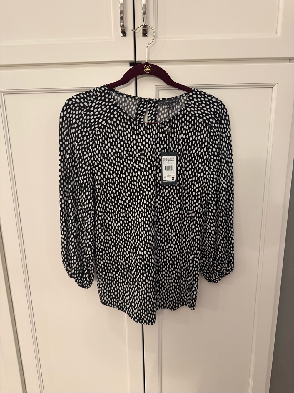 NWT Black & White Career Blouse | Adrianna Papell | Size M - Picture 1 of 5